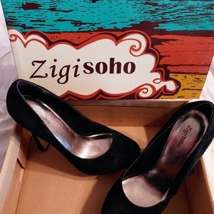 Ziggy Soho faux suede black platform heels